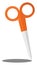 Orange scissors, illustration, vector