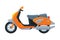 Orange Scooter, Motor Vehicle Transport, Side View Flat Vector Illustration