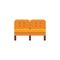 Orange sectional sofa. Vector illustration. Flat icon of settee.