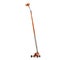 Orange self propelled articulated wheeled lift with telescoping boom and basket on white. 3D illustration