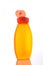 Orange shampoo bottle