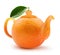 Orange shape teapot isolated on a white background