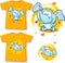 Orange shirt with baby elephant printed - vector