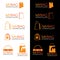 Orange Shopping bag logo set vector design