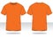 Orange Short Sleeve T-Shirt Template Vector on White Background