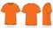 Orange Short Sleeve T-Shirt Template Vector on White Background