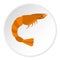 Orange shrimp icon circle