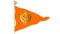 Orange Sikh flag with the image of gold Khanda - the main symbol of Sikhism