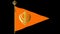 Orange Sikh flag with the image of gold Khanda - the main symbol of Sikhism, transparent background, video, alpha channel, 4K