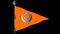 Orange Sikh flag with the image of silver Khanda - the main symbol of Sikhism, transparent background, video, alpha channel, 4K