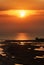 Orange silhouette above Chao Lao Beach in chanthaburi,Thailand