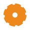 Orange silhouette toothed pinion icon