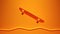Orange Skateboard Simple Abstract Shapes Vibrant Activity Bright Wall Mid Air