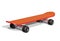 Orange skateboard on a white background. 3d rendering