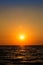 Orange sky with aura on sea, scenery live, zen