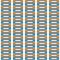 Orange and sky blue horizontal rectangles pattern isolated on white background