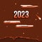 Orange sky in retro pixel design with cloud for celebration of new year 2023 design