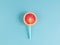 Orange slice with tubule, healthy candy on a stick, lollipop