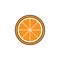 Orange slice vector illustration icon