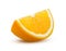 Orange Slice on White Background. Sliced Orange Isolated. Full Depth of Field. Orange Closeup. Perfectly Retouched Citrus Fruit