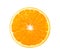 Orange slice  on a white background. top view