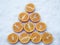 Orange Slices rowed up in the snow