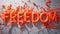 Orange Slime Freedom concept creative horizontal art poster.