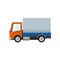 Orange Small Covered Truck Isolated