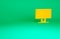Orange Smart Tv icon isolated on green background. Television sign. Minimalism concept. 3d illustration 3D render
