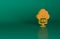 Orange Smart Tv icon isolated on green background. Television sign. Minimalism concept. 3D render illustration