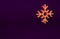 Orange Snowflake icon isolated on purple background. Merry Christmas and Happy New Year. Minimalism concept. 3d