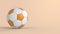 Orange soccer plastic leather metal fabric ball isolated on black background. Football 3d render illlustration