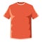 Orange soccer shirt icon, cartoon style