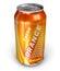 Orange soda drink in metal can