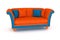 orange sofa blue