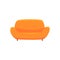 Orange sofa or couch, living room or office interior, furniture for relaxation cartoon vector Illustration