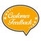 Orange Speech Bubble Customer Feedback. Vector icon illustration. flat design.