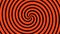 Orange spinning hypnotic wheel closes up. Hypnosis Spirals
