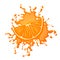 orange splash juice cartoon vector illustration