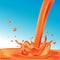 Orange splash of liquid - vector illustration