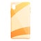 Orange splash phone case icon cartoon vector. Smartphone cover