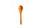 Orange spoon isolated on white background, top view