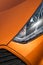 Orange sport car close-up