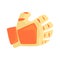 Orange sport glove, handball sport equipment cartoon vector Illustration