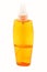 Orange spray bottle on a white background. Layout