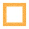 Orange square with white Doodle-style doodles.Interesting unusual ethnic frame.Simple doodles.Vector isolated image