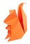 Orange squirrel of origami.