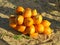 Orange Sri Lanka coconuts on sand