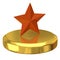 Orange star on gold podium