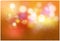 Orange starburst background with sparkles. Shiny sun rays vector with bokeh lights